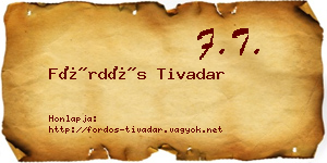 Fördős Tivadar névjegykártya